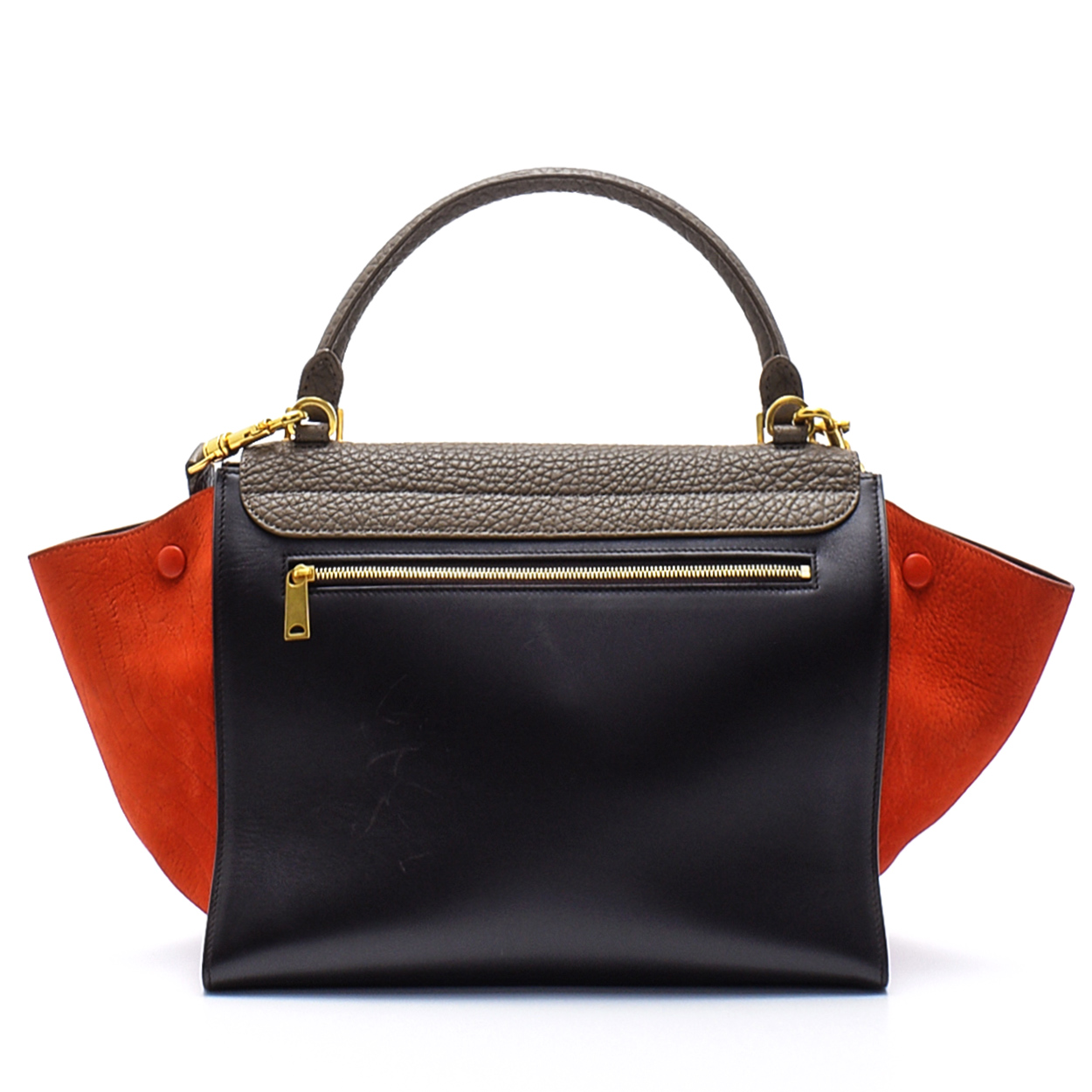 Celine - Tricolor Leather and Suede Medium  Trapeze Bag